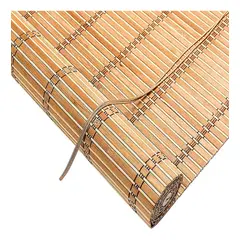 GENERICO - Cortina Enrollable de Bambú 90x120cm en Tonos Marrón y Beige