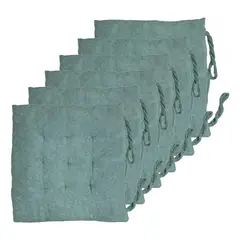 GENERICO - Pack de 6 Cojines Cuadrados Gruesos Chenille para Sillas