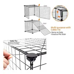 GENERICO - Jaula Corral Armable para Mascotas Pequeñas 12 Paneles