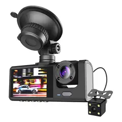GENERICO - Cámara de Carro DVR 3 Lentes 1080p Resistente al Agua