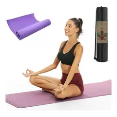 GENERICO - Colchoneta de Yoga PVC 4mm para Pilates y Ejercicio