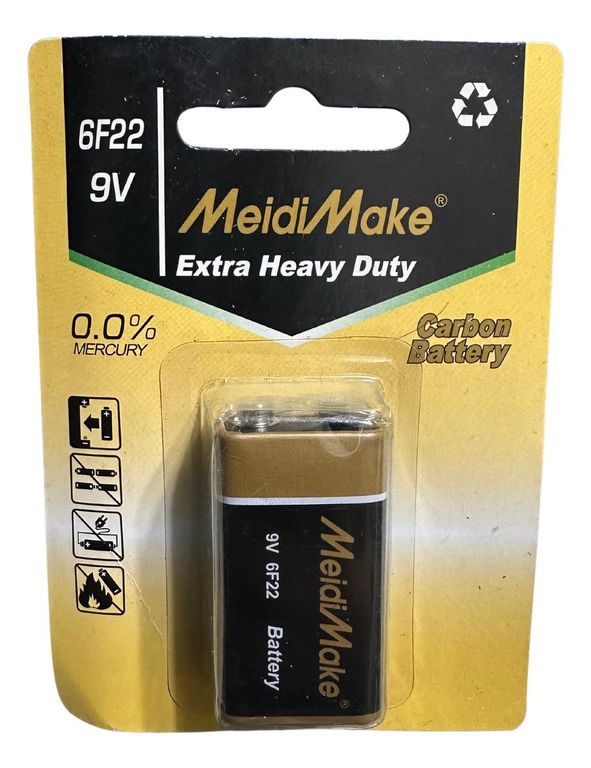 Batería de Carbono 9V MeidiMake Alta Durabilidad