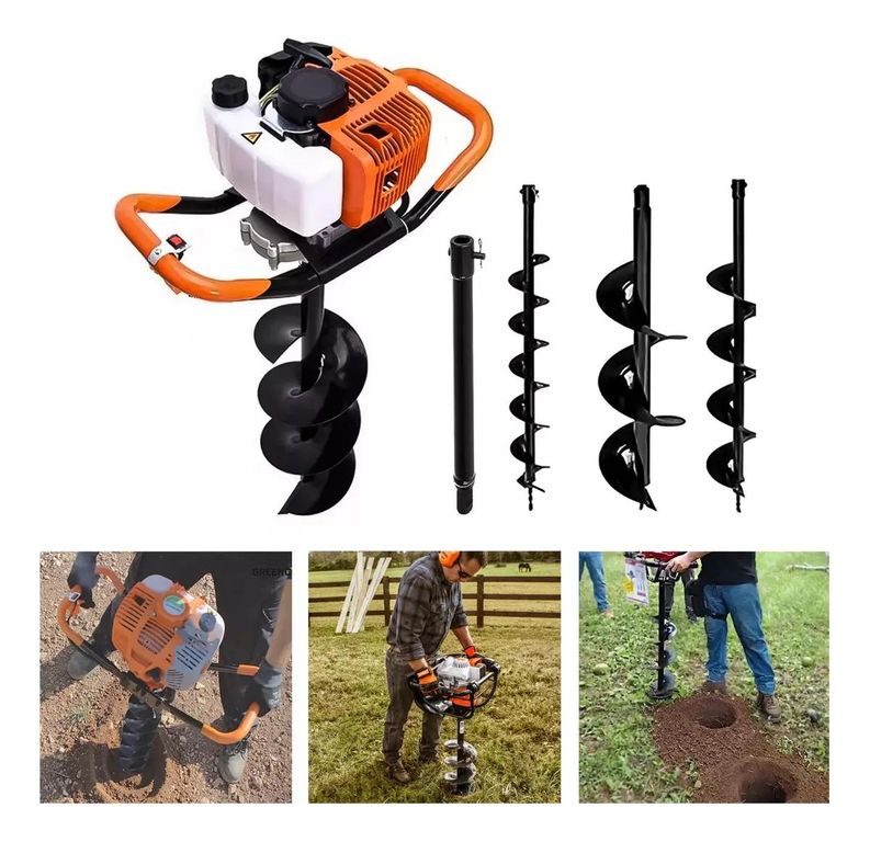 Ahoyador Barreno Profesional 63cc con 3 Brocas y Extensor
