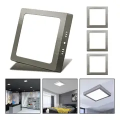 GENERICO - Pack de 3 Focos LED Plafón Cuadrado Frío 12W