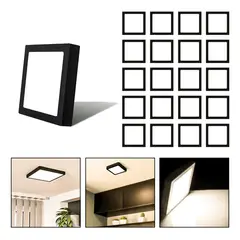 GENERICO - Pack de 20 Focos LED Cuadrados 24W Calida para Techo