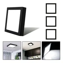 GENERICO - Foco LED Cuadrado 18W Borde Negro Luz Fría 6500K
