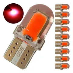 GENERICO - Pack de 10 Ampolletas LED T10 Siliconado Rojo 5W