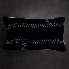 DECOMUEBLES - Cojin la Figura 30 * 50 rayas Negro - Beige