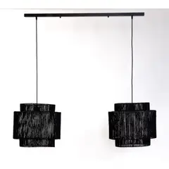 DISEÑO 3 - LÁMPARA DE COLGAR DOBLE COLGAR 3P YUTE NEGRA