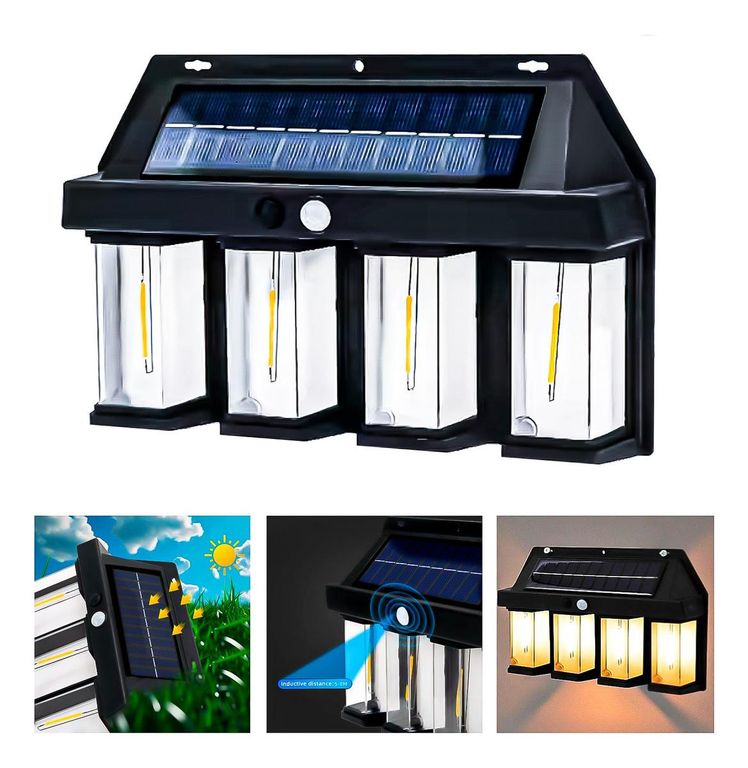 Aplique Solar LED de Exterior con Sensor de Movimiento - Pack de 6