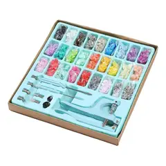 GENERICO - Kit Completo de Remachadora Manual con 270 Broches de Plástico y Metal