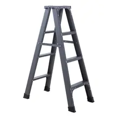 GENERICO - Escalera Plegable Metálica Reforzada de 4 Peldaños