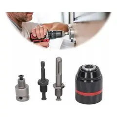 GENERICO - Mandril 13mm con 3 Adaptadores para Taladros y Atornilladores
