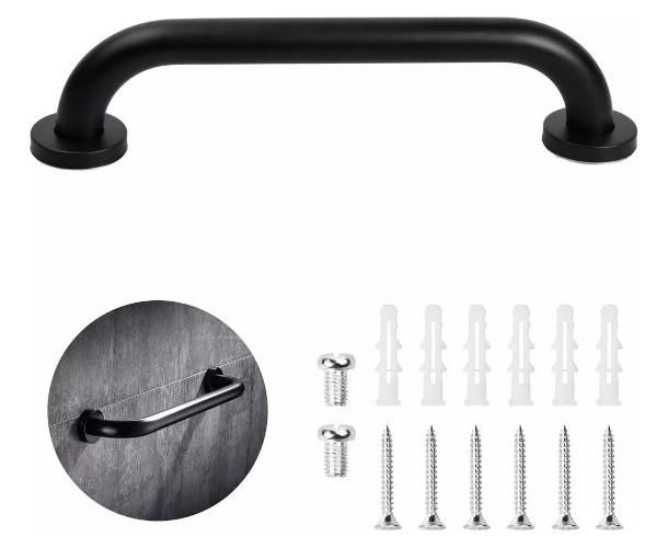 Barra de Seguridad de Acero Inoxidable Negro Mate - 30 cm