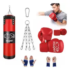 GENERICO - Kit Completo de Boxeo Saco de Arena y Guantes