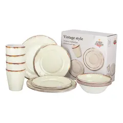 GENERICO - Juego de Vajilla Eco Amigable Melamina 16 Piezas