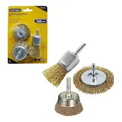 GENERICO - Kit de Escobillas de Alambre para Taladro - 3 Pzas