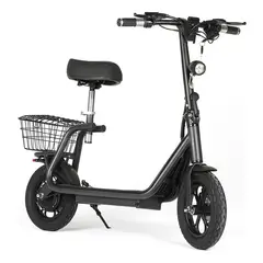 GENERICO - Scooter Eléctrico Plegable para Adultos con Asiento y Cesta