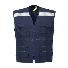 ACTIVEX - Chaleco Geologo Poplin Azul Marino CReflectante