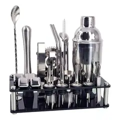 GENERICO - Juego de Cocteles Profesional 23 Piezas con Coctelera de 750ml