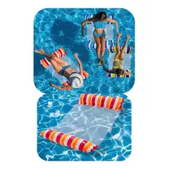 GENERICO - Flotador Silla Hamaca Inflable para Piscina - Naranja y Rojo