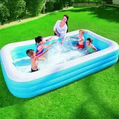 GENERICO - Piscina Inflable Rectangular 2 Metros para Niños Color Celeste