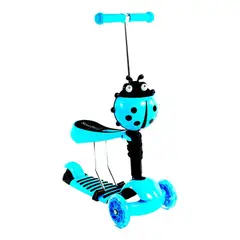 GENERICO - Scooter Infantil 3 En 1 con Luces Color Celeste