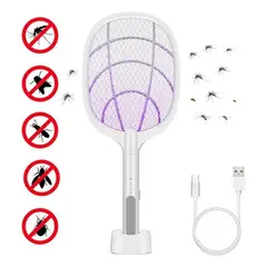 GENERICO - Matamoscas Eléctrico Recargable USB 2 en 1 con Luz Atrayente