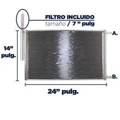 AMERICAN AIR - Condensador De Ac 14X24 Con Filtro Flujo Paralelo Universal.