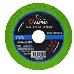 ALPHA PRO - Disco Diamantado 115mm para Vidrio ALPHA PRO.