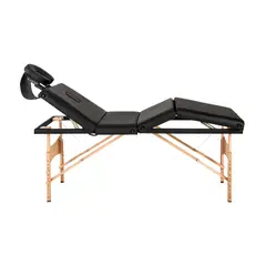 GLOMED - Camilla De Masajes Plegable 4 Cuerpos Negra Delux