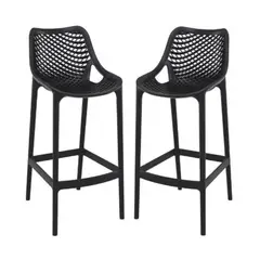 HABITA2 CHILE - Pack 2 Taburete piso de Bar City 65 cm Polipropileno - Negro