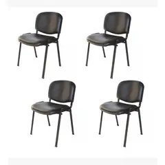 CORI CORI - Pack 4 Silla Iso Meeting Ecocuero Negro