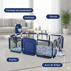 SHOP EHOME BAG - Corral Pelotas Juego Bebé con alfombra Aro Basquet