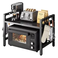 MOMO - Estante Repisa Extensible Horno Microondas Con Ganchos Rack