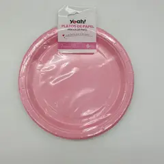 FLIPEREX - Set 6 Platos Desechables 18 Cm Colores Para Cumpleaños - Rosa