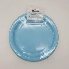 FLIPEREX - Set 6 Platos Desechables 18 Cm Colores Para Cumpleaños - Celeste