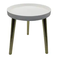 FLIPEREX - Mesa De Centro Redonda Lateral Salon Mesa De Centro Blanca