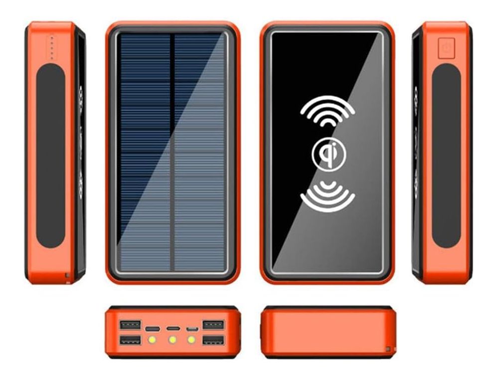 Banco De Energía Solar Inalámbrico Portátil De 80000mah Ext