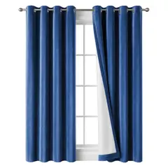 OKAERI - PACK X 2 CORTINA BLACKOUT 100% 140*230CM TEXTURA TERCIOPELO AZUL - Azul