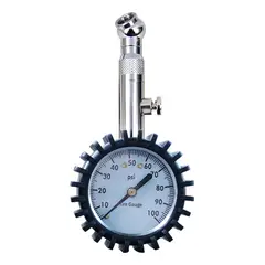 GENERICO - Manómetro De Presión De Neumáticos 0-100 Psi-Plata
