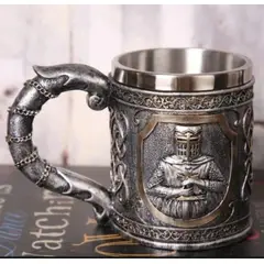 GENERICO - Tazón Taza Mug Caballero Medieval Acero Inoxidable