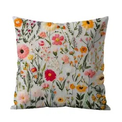 DANWEILE - Fundas de Almohada Minimalistas con Bordado de Flores y Plantas Verdes