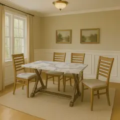 MSA MUEBLES SANTA ANA - Juego Comedor Stone Brown 4 Personas.