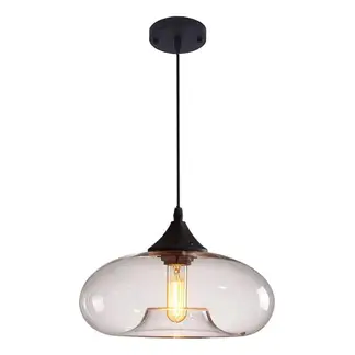 HOME NEAT - Lámpara Colgante de Vidrio 28 cm Vintage - Claro