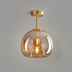 HOME NEAT - Lámpara de Techo Vintage 25 cm de Bola de Vidrio - Amber
