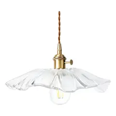 HOME NEAT - Lámpara Colgante 30 cm de Vidrio en Forma de Flor - Claro…