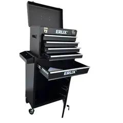 ALTERNATIVE - Gabinete Metálico Caja Porta Herramientas Con Ruedas Negro.