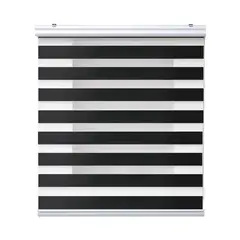 GENERICO - Cortina Roller Duo Zebra Dia Y Noche 75x200cm Negro