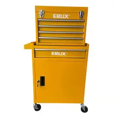 ALTERNATIVE - Gabinete Metalico Caja Porta Herramientas Ruedas Amarillo.